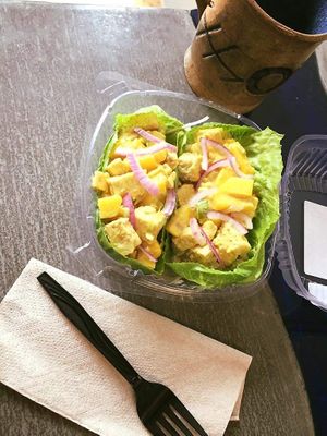 Tempeh Curry wrap at The Hangry Herbivore in Marshall