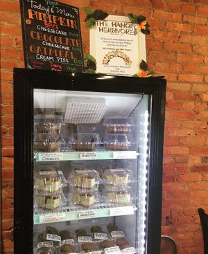 Check out the fridge next to the OBX cash register for what vegan goodies are in stock every day at The Hangry Herbivore in Marshall