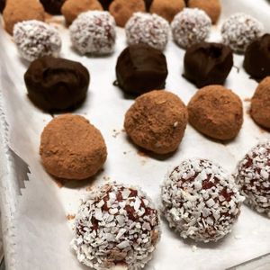 Covered cherry balls at The Hangry Herbivore in Marshall