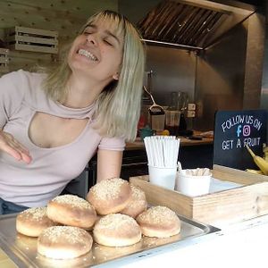 Freshly baked vegan buns hand made daily to make the burgers taste even better! at Enjoy Moon in Oslo