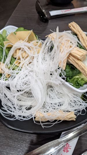 Some buffet fixings for the broth at K & L 98 HotPot in Boynton Beach