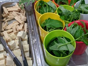 Greens and tofu at K & L 98 HotPot in Boynton Beach