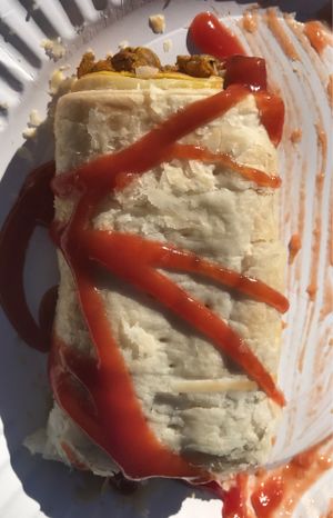 Pumpkin and Barley roll at No Bull - Ykillamoocow Food Stall in West End