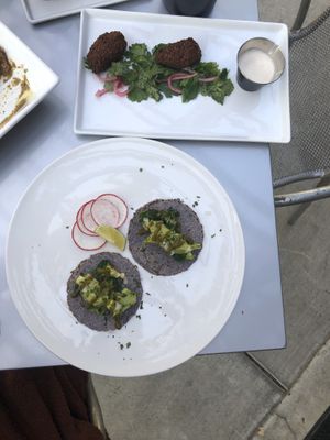 Homemade falafel and broccoli tacos  at Stella in Truckee
