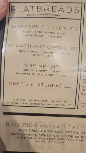 Vegan cheese and meat options for flatbread at Grand Canyon Brewing + Distillery in Flagstaff