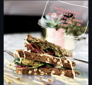 Baked falafel sandwich. “Vegan bread” at Fresh Kravings in Hamilton