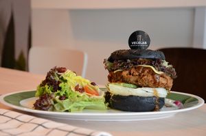 BLT Fried VG Chicken with Black Pepper Burger at Vegelab in Kuala Lumpur