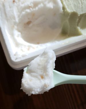 scorched rice & Korean melon sorbet  누룽지참외 at glt gelato - ㅈㄹㄸ in Seoul