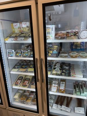 Lots of vegan cheese  at Ven Vegano in Barcelona