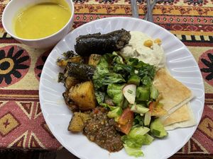 Some of the vegan choices from the buffet, which is unlimited for 250,000 VND.  at Al Sham in Ho Chi Minh City
