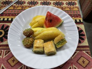 Some fruit and desserts from the buffet, which is unlimited for 250,000 VND.  at Al Sham in Ho Chi Minh City