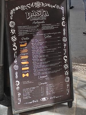 speisekarte at Pasta Baladin in Essaouira