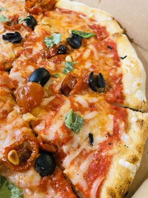 Vegan pizza which was amazing  at The Cornish Pizza Company in St Agnes