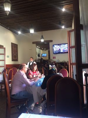 Interior of the beautiful historic building   at Al Andalus in Mexico City