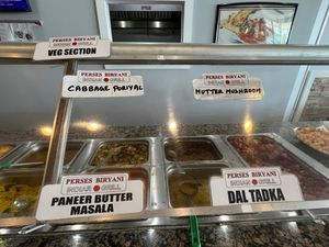 Vegetarian section at Persis Biryani in Greenville