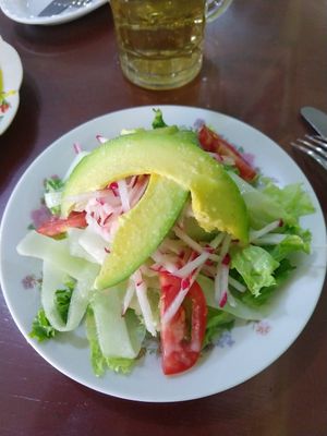 Salad (part of meal of the day) at El Paraiso Restaurant Vegetariano  in Pucallpa