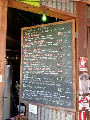 Menu at Veggie Nook in Bowral