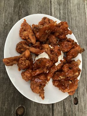 Cauliflower buffalo wings, cooked perfectly    at Veggie Nook in Bowral