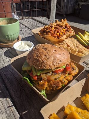 Veggie burger 😋 very tasty at Veggie Nook in Bowral