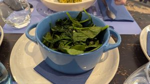 Spinach with garlic at Bacalhau na Vila in Sintra