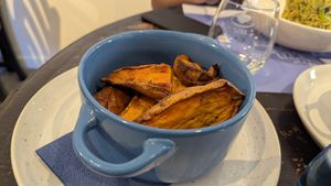 Roasted sweet-potatoes with herbs at Bacalhau na Vila in Sintra