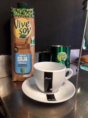 Café Mocay con leche de soja!!! at Kalí Órexi by Labocatorio in Bilbao