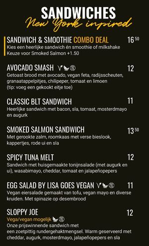 Vegetarian/vegan options clearly labeled. English menu available online. at The Blueberry in Amersfoort