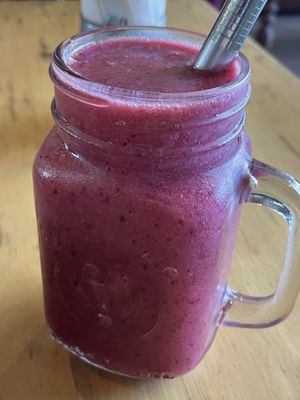 Ruby fruit shake (berries, banana and beets), 30,000 kip  at The Greenhouse in Vientiane