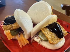 BBQ tempeh bao, 60,000 kip  at The Greenhouse in Vientiane