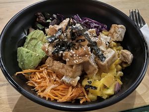Sesame tofu poke bowl, 75,000 kip  at The Greenhouse in Vientiane