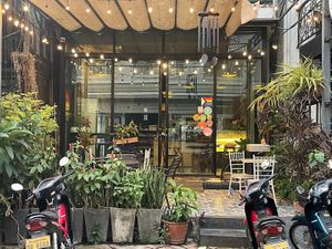 Outdoor seating at The Greenhouse in Vientiane