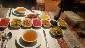 Vegan mezze and soup at Charly's Pension in Egirdir
