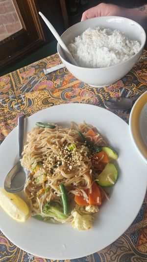 Pad Thai and coconut rice at Goulburn Thai in Goulburn