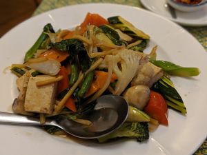 Basil stir fry at Goulburn Thai in Goulburn