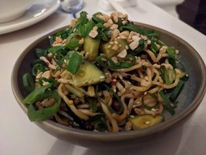 Cold sesame noodles w chilli, peanuts & coriander at Donna Chang in Brisbane