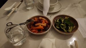 Cucumbers and assorted pickles at Donna Chang in Brisbane