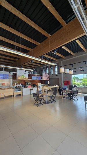 The cafe section on the righthand side at Veritas in Palafrugell