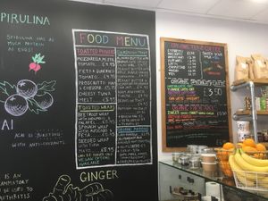 Menu at Nature's Nest in London