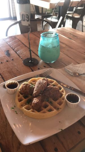 chx n waffles on special on occasion. AMAZING at Earth Plant Based in Phoenix