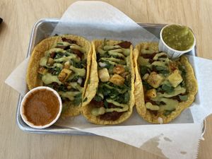 Tacos al pastor.. ask for more!  Delicious! at Earth Plant Based in Phoenix