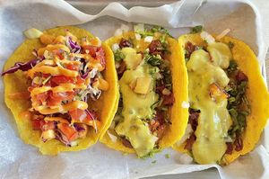 Tacos al pastor and fish taco✨delicious   at Earth Plant Based in Phoenix