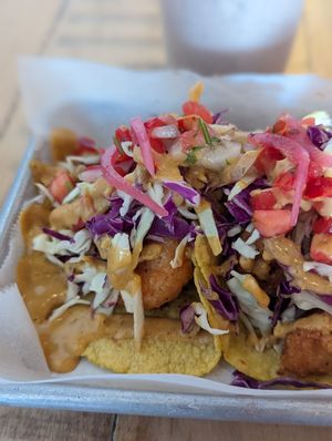 Shrimp Tacos at Earth Plant Based in Phoenix