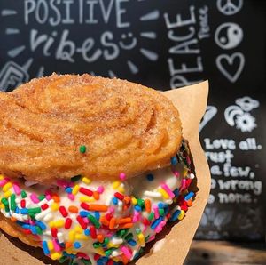 Vegan ice cream churro sandwich at Earth Plant Based in Phoenix
