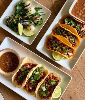 Chorizo tacos at Earth Plant Based in Phoenix