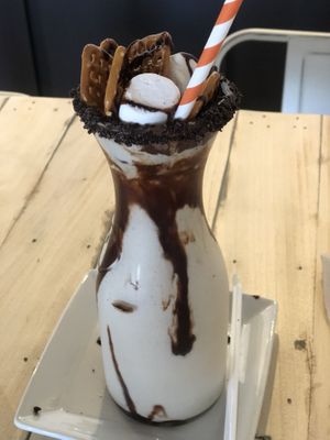 Chocolate peanut butter pretzel monster shake!!! at Earth Plant Based in Phoenix