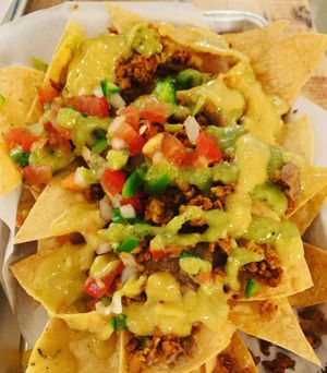 Loaded nachos at Earth Plant Based in Phoenix