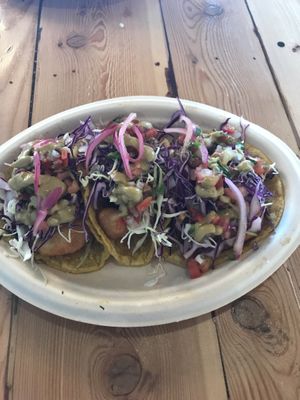 Shrimp tacos  at Earth Plant Based in Phoenix