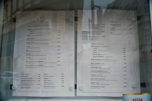 Outside menu at Arezu at Arezu in Vienna
