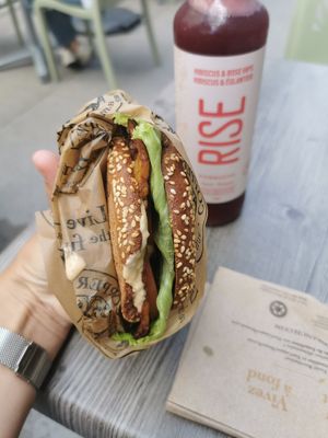 Tempeh Bagel at Copper Branch - Stanley in Montreal