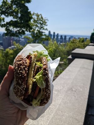 Breakfast sandwich carried up mount royale at Copper Branch - Stanley in Montreal